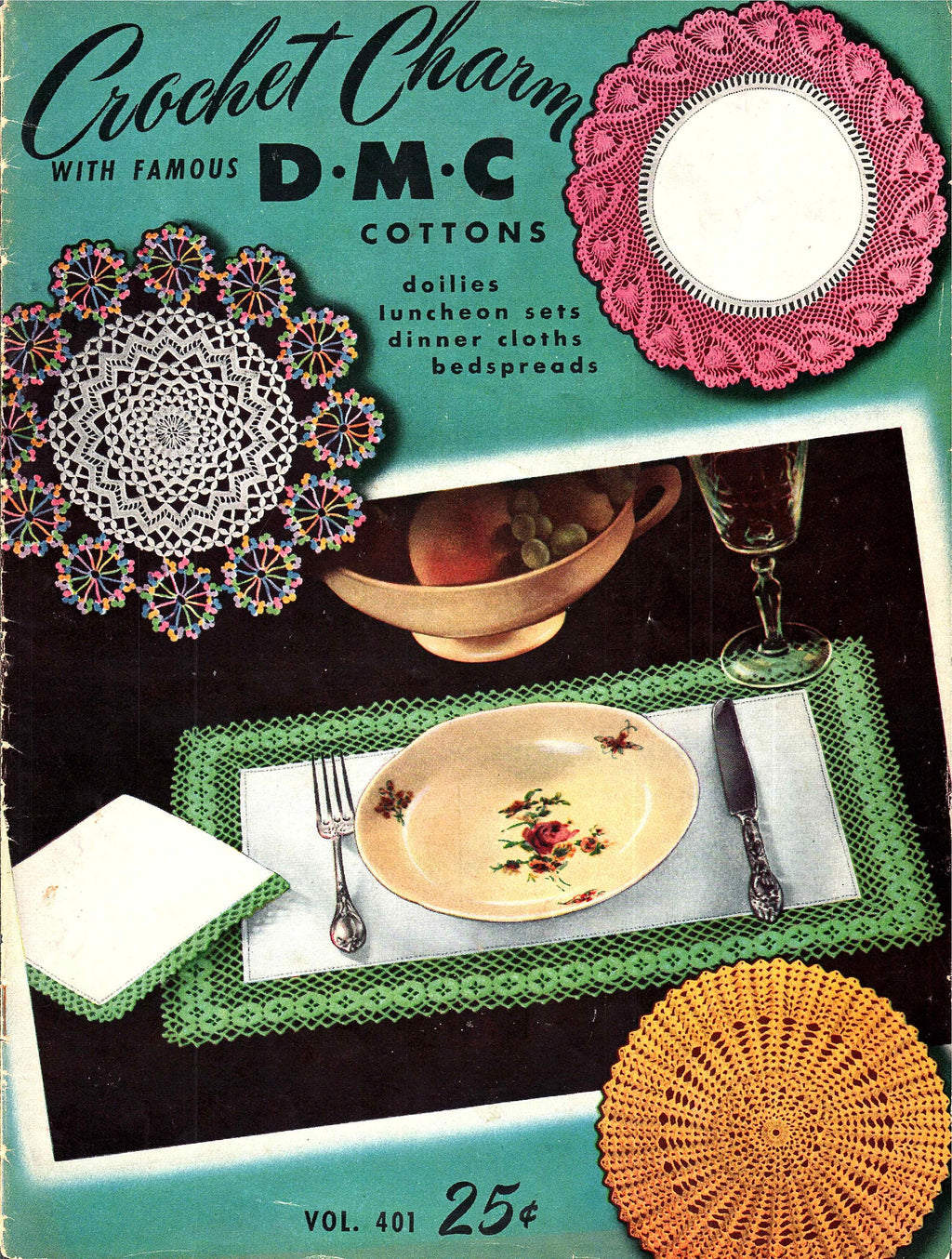 Crochet Charm with Famous D·M·C Cottons, Vol. 401, 1950