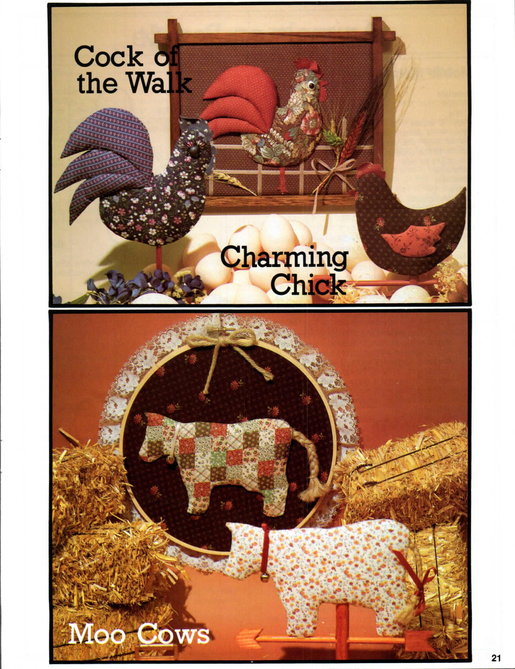 No-Sew Calico Weathervane Animals (undated, Plaid #07727)