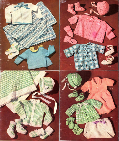 Coats & Clark Baby Book No. 500 – Knit & Crochet for Girl and Boy Babies (1950)
