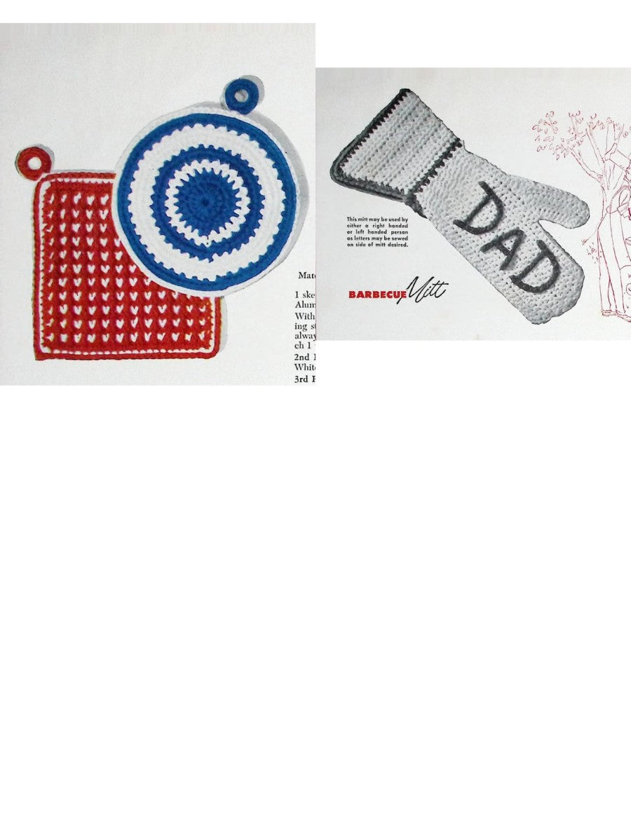Pot Holders, Hot Plate Covers, Swedish Embroidery — American Thread Star Pot Holder Book No. 101, 1953