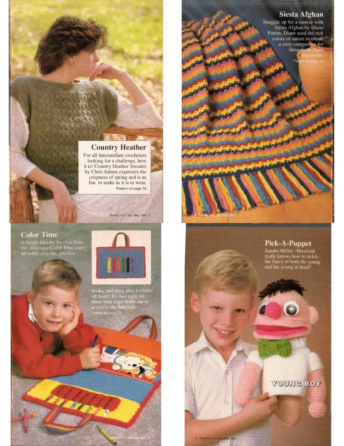 Crochet Fun! Number 10 – April/May 1989 “12 Country Designs to Crow About!”