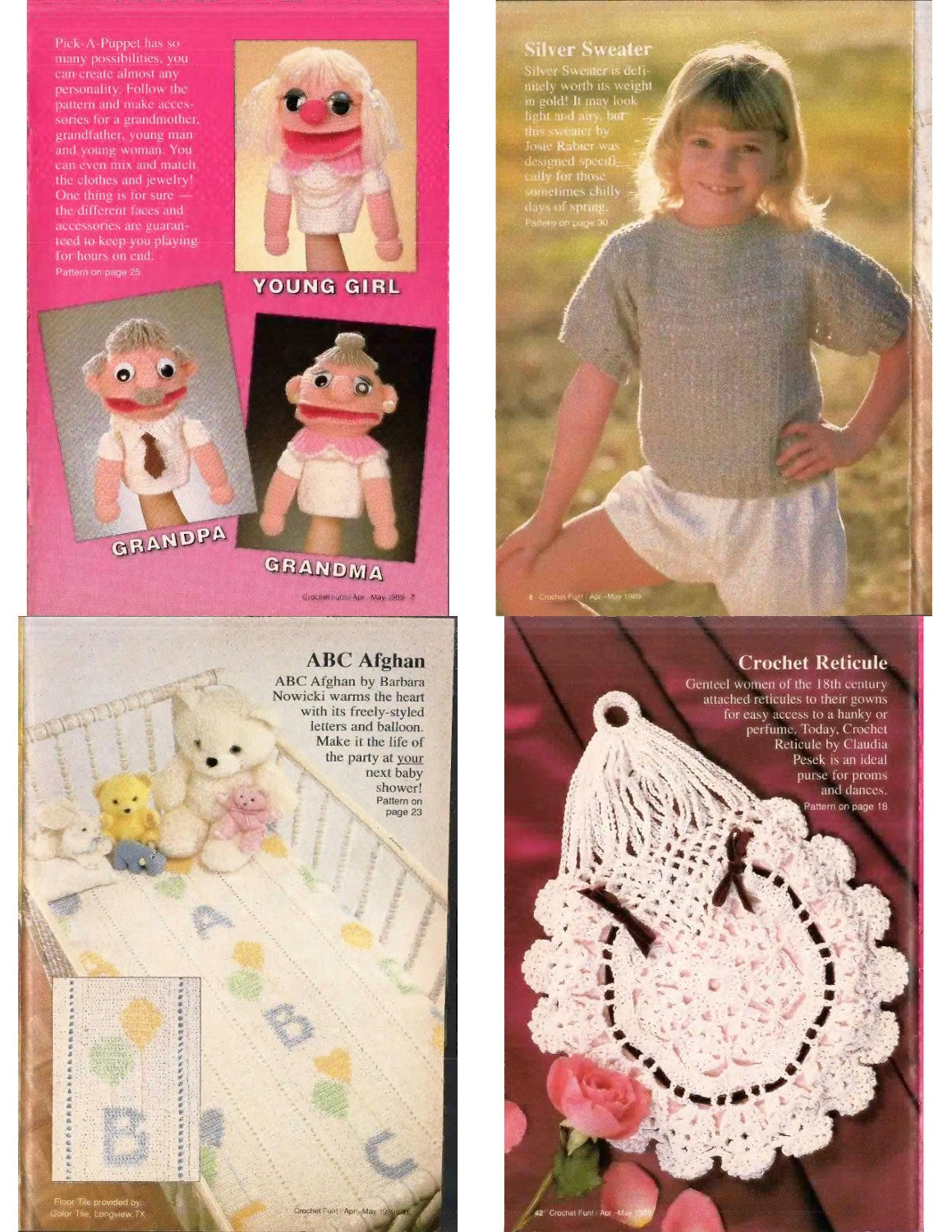 Crochet Fun! Number 10 – April/May 1989 “12 Country Designs to Crow About!”