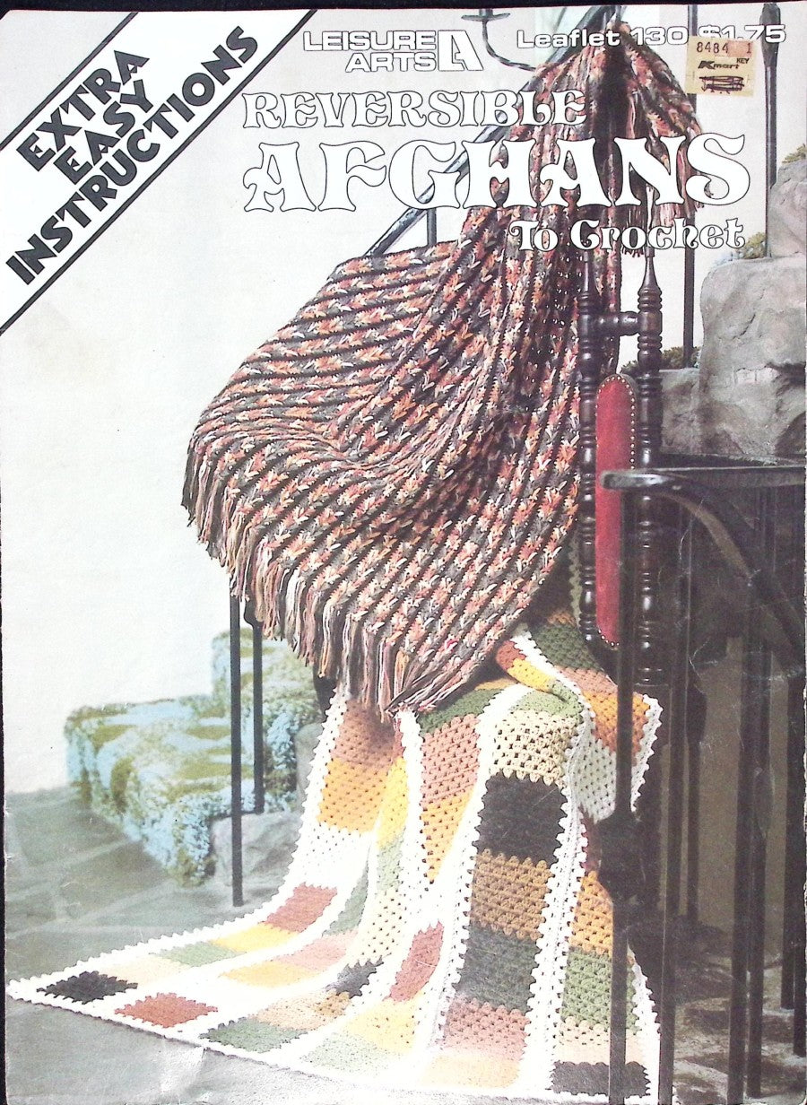 Reversible Afghans To Crochet — Leisure Arts Leaflet 130, 1978