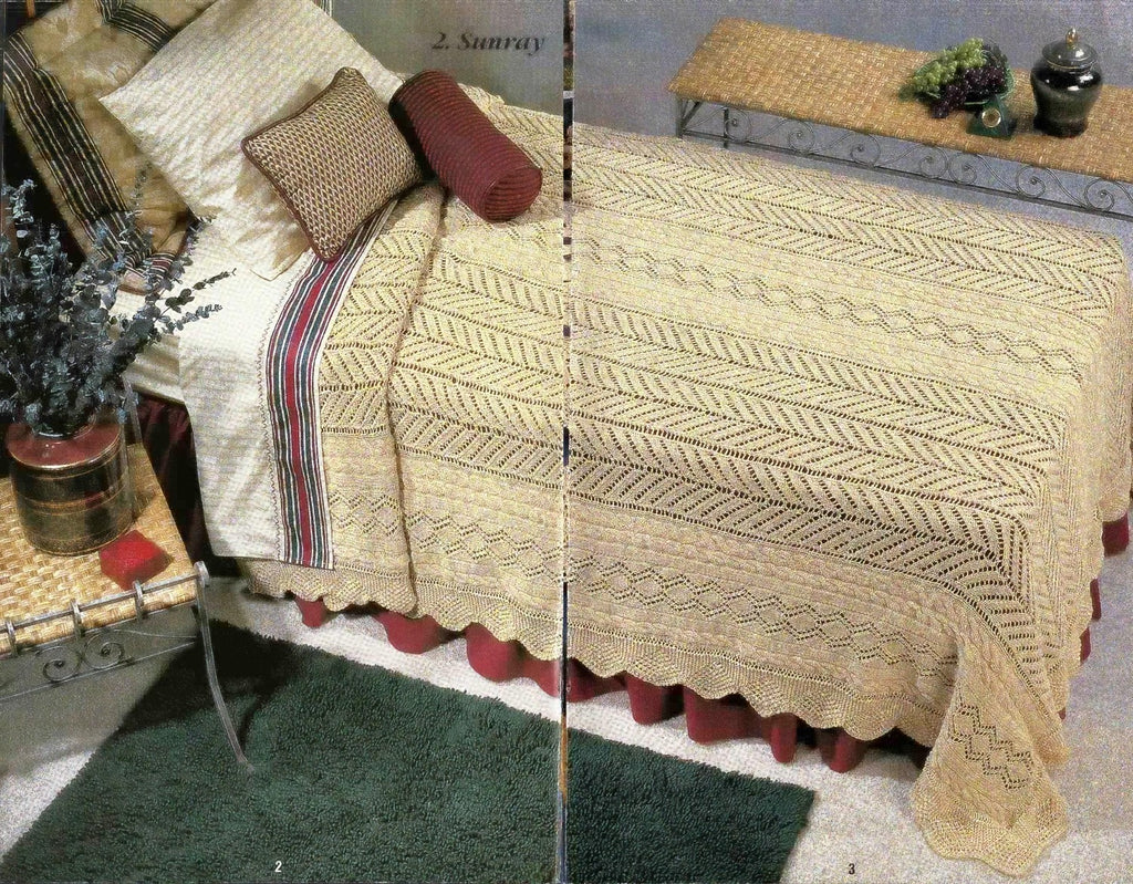 Bedspreads in Speed-Cro-Sheen to Crochet and Knit, J. & P. Coats Book 1424, 1998