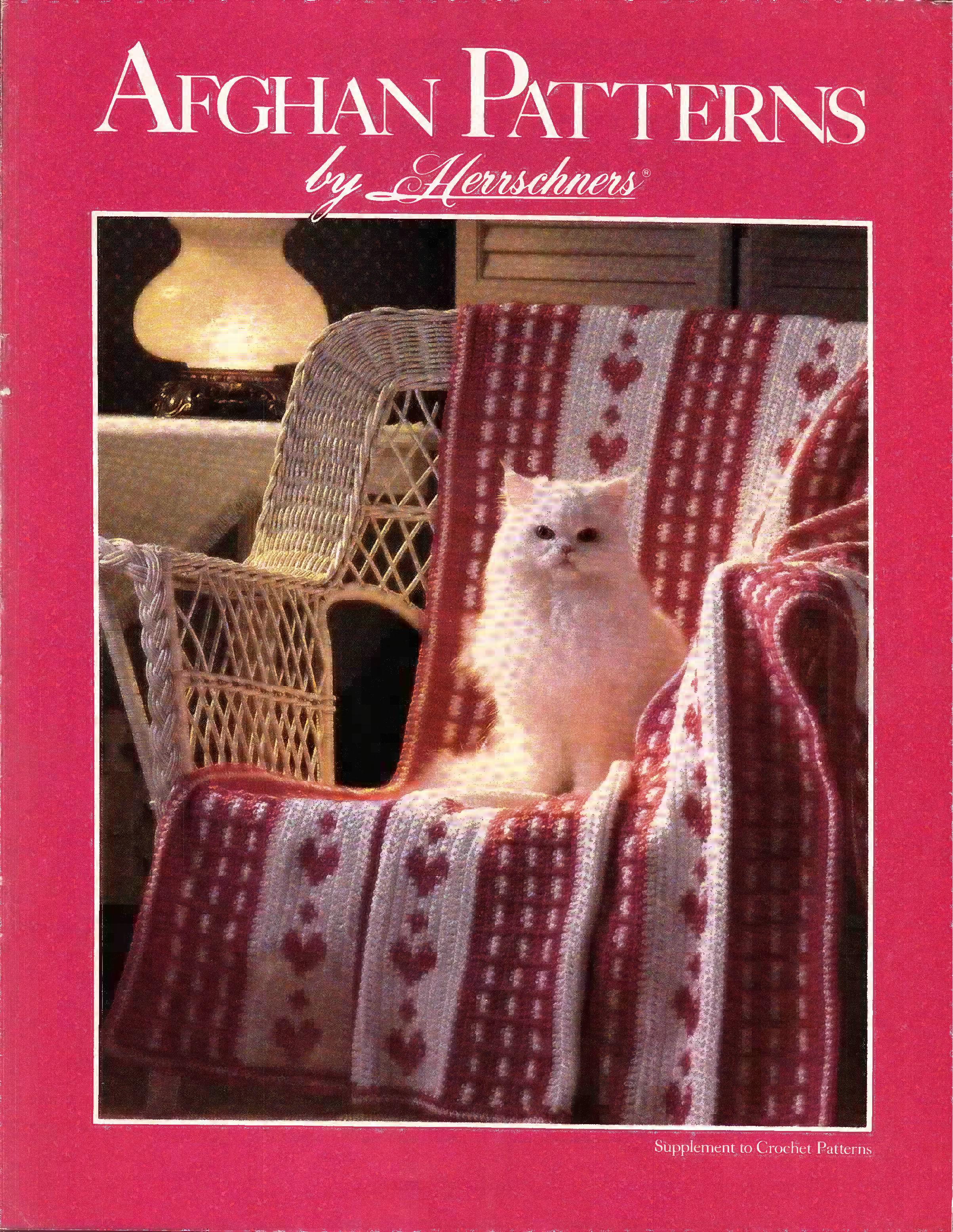 Afghan Patterns by Herrschners, Supplement to Crochet Patterns, circa 1989