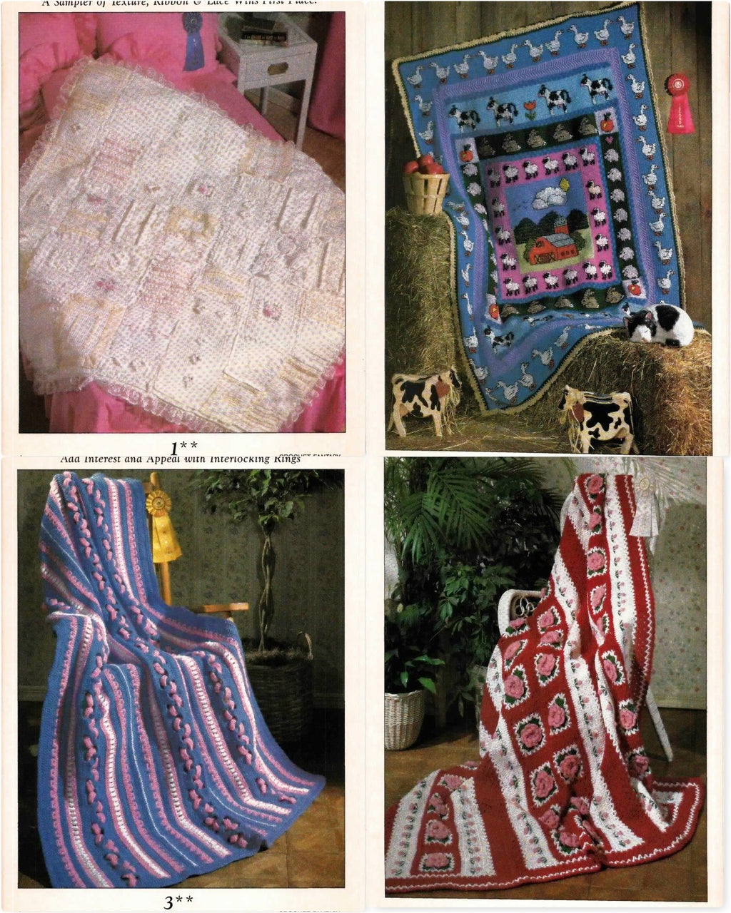 Crochet Fantasy Afghans – 1990’s Best Afghans! 25 Winning Designs You Can Make, January 1990 (Vol. 9 No. 1 / Issue 56)