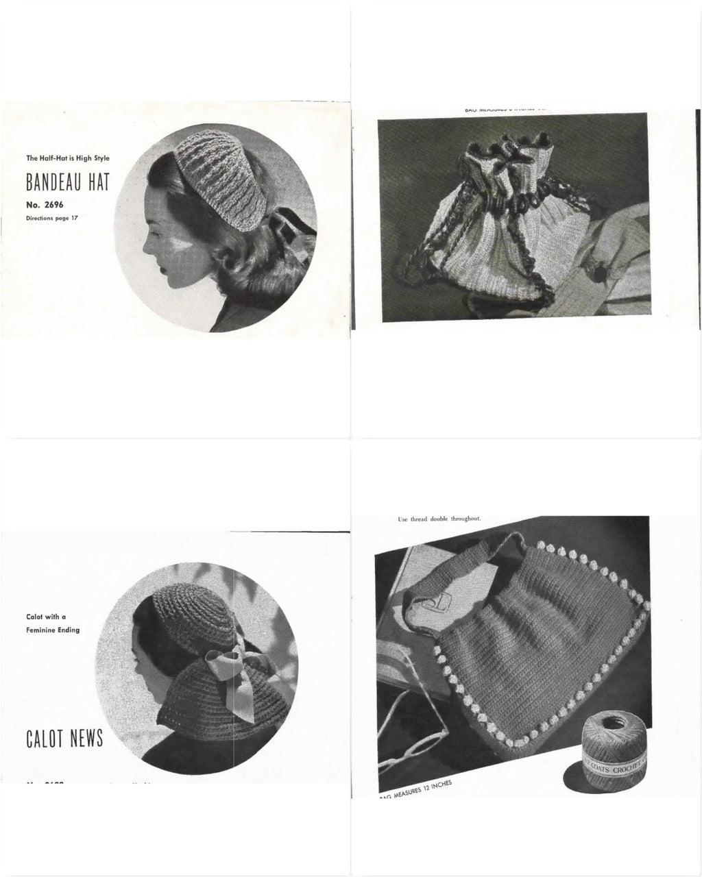 Smart Bags – Crochet Your Own Hats–Bags, Book No. 209, 1944