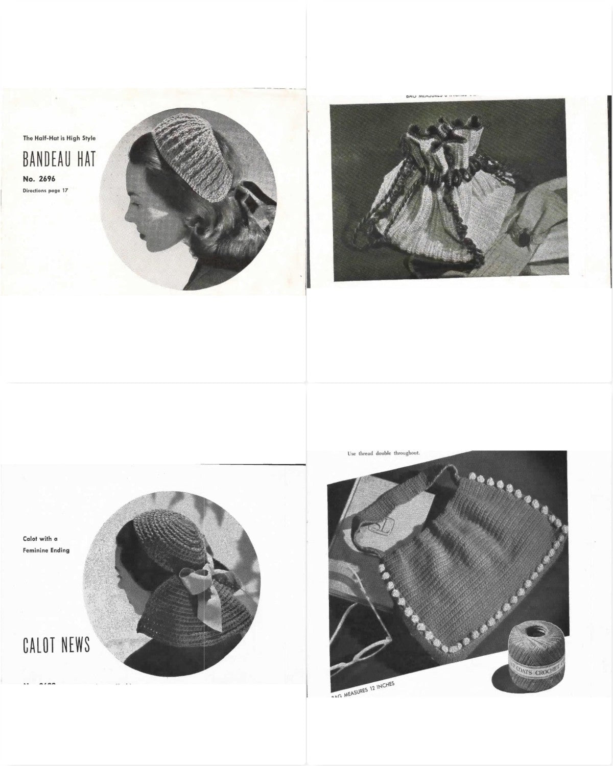 Smart Bags – Crochet Your Own Hats–Bags, Book No. 209, 1944
