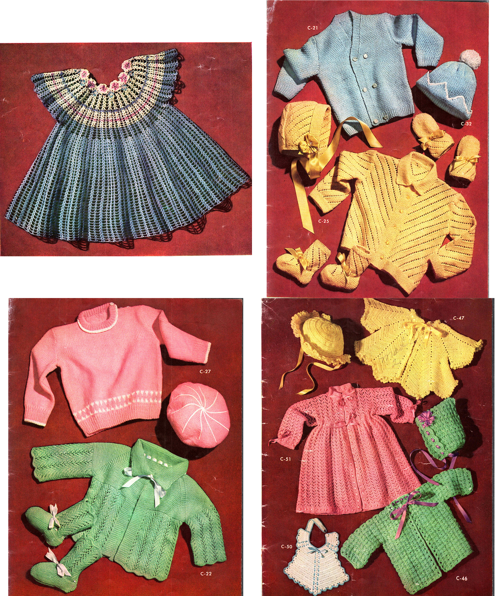Coats & Clark Baby Book No. 500 – Knit & Crochet for Girl and Boy Babies (1950)