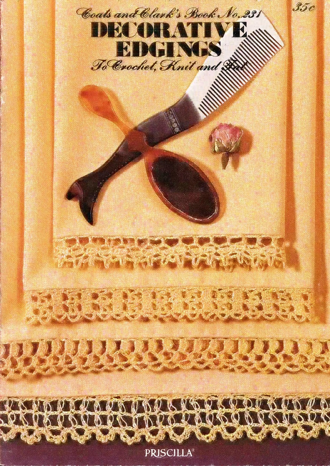 Coats & Clark’s Decorative Edgings To Crochet, Knit and Tat – Book 231 (1973, 1st Edition)