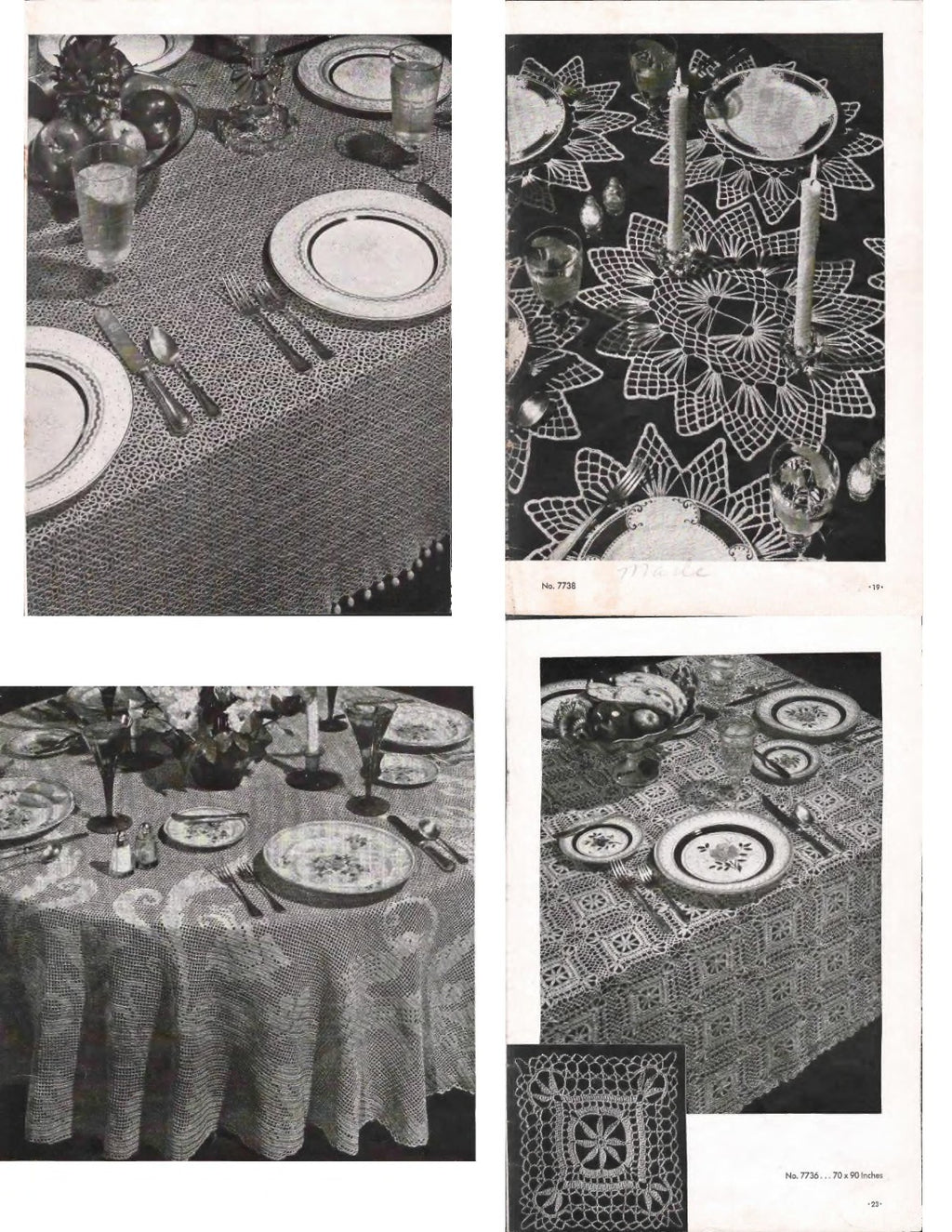 Tablecloths (Clark’s O.N.T. • J. & P. Coats Book No. 231), 1947