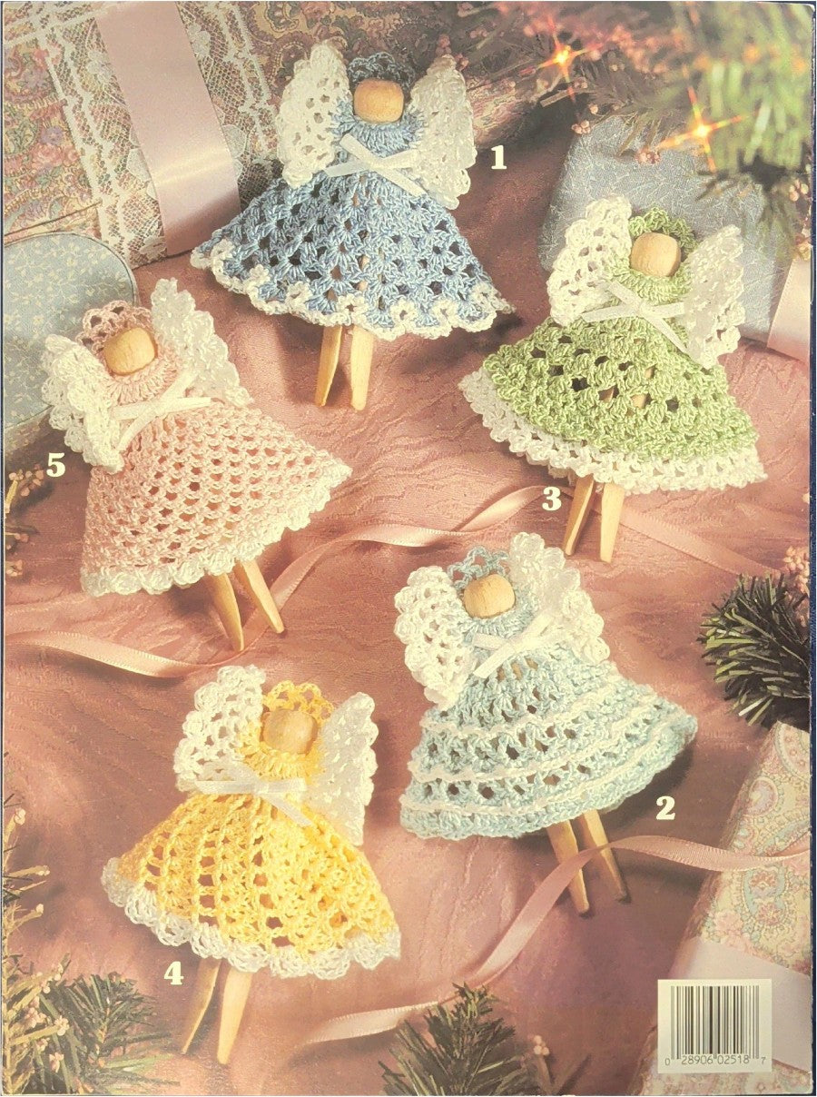 Christmas Clothespin Angels to Crochet — Leisure Arts Leaflet 2518, 1994