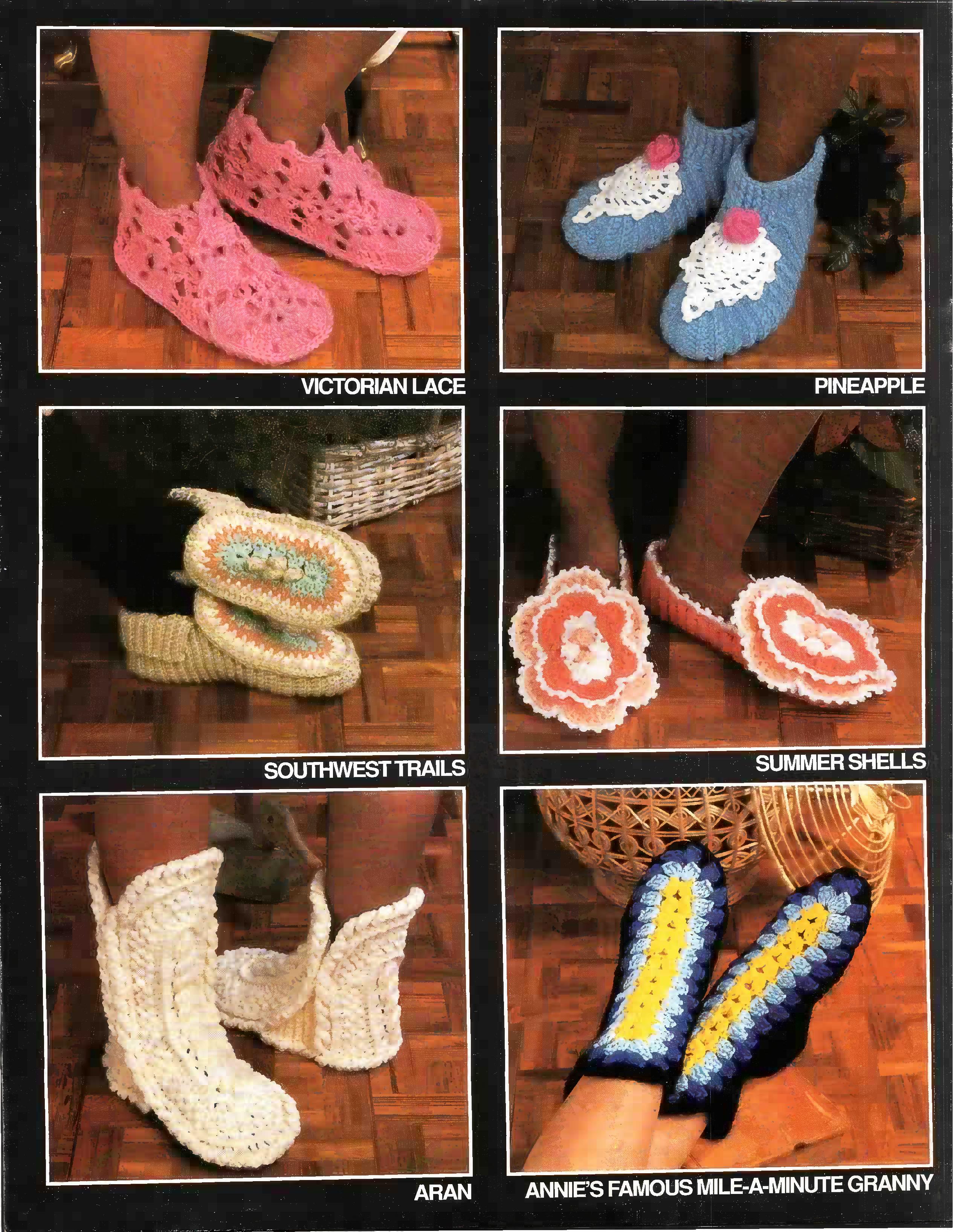 Annie’s Mile-A-Minute Collection: Super Simple Crochet Slippers (1991) & Marathon Afghans (1995)