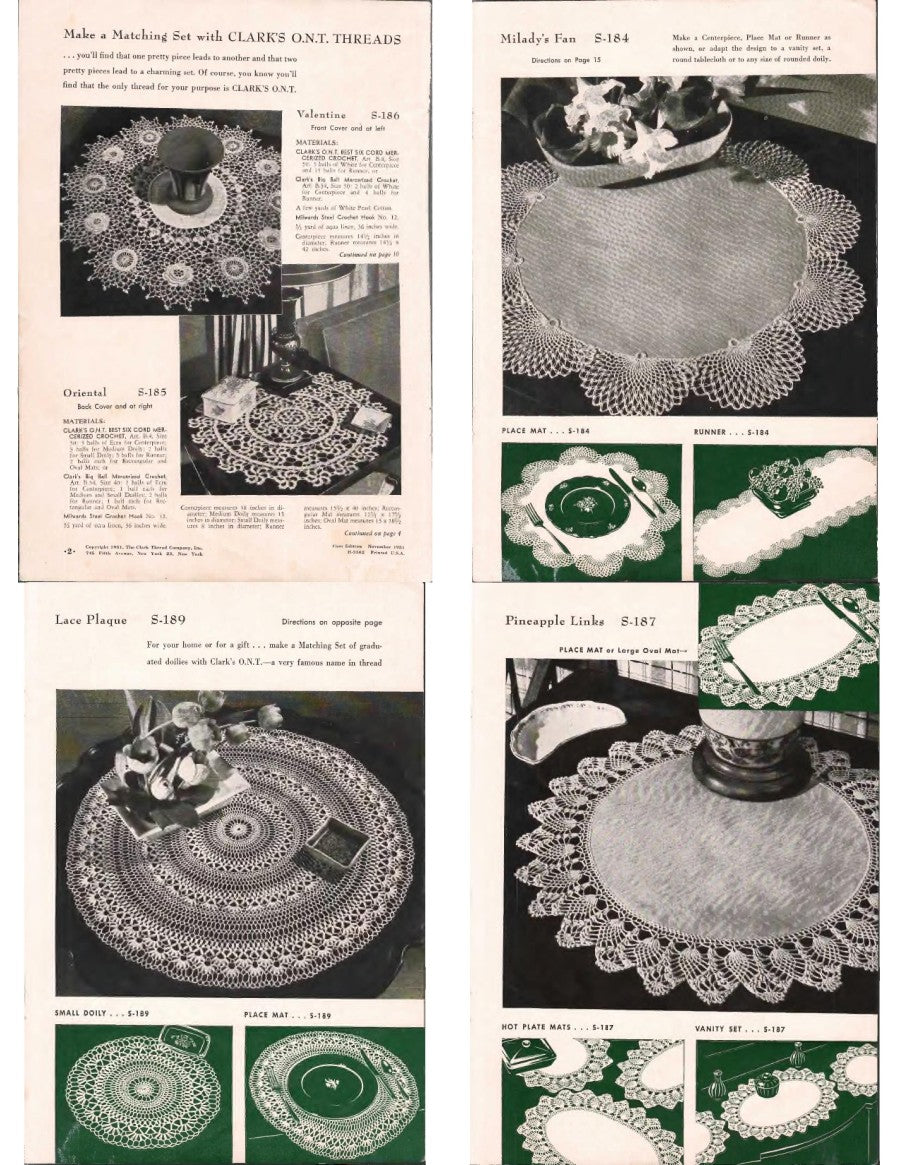 Matching Sets in Crochet, Coats ONT 281 (1951)