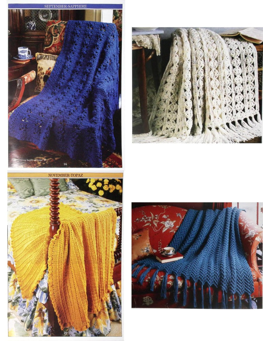 Birthstone Afghans — Leisure Arts #2826, 1996