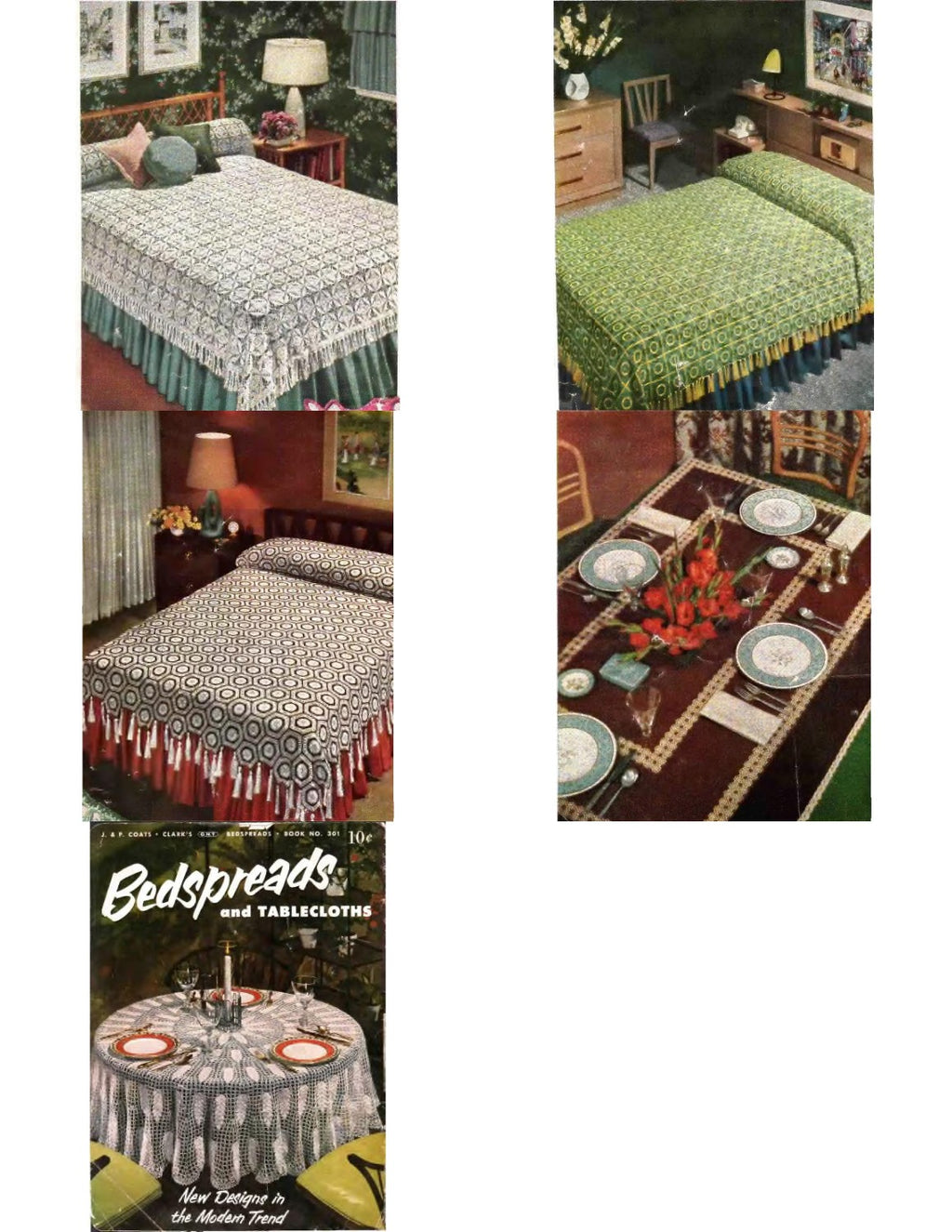 Bedspreads and Tablecloths (J. & P. Coats • Clark’s O.N.T. Book No. 301), 1953