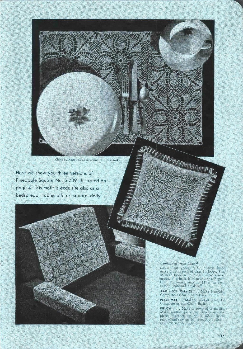 Coats & Clark’s Pineapple Squares, Book No. 314, 1955 (First Edition)