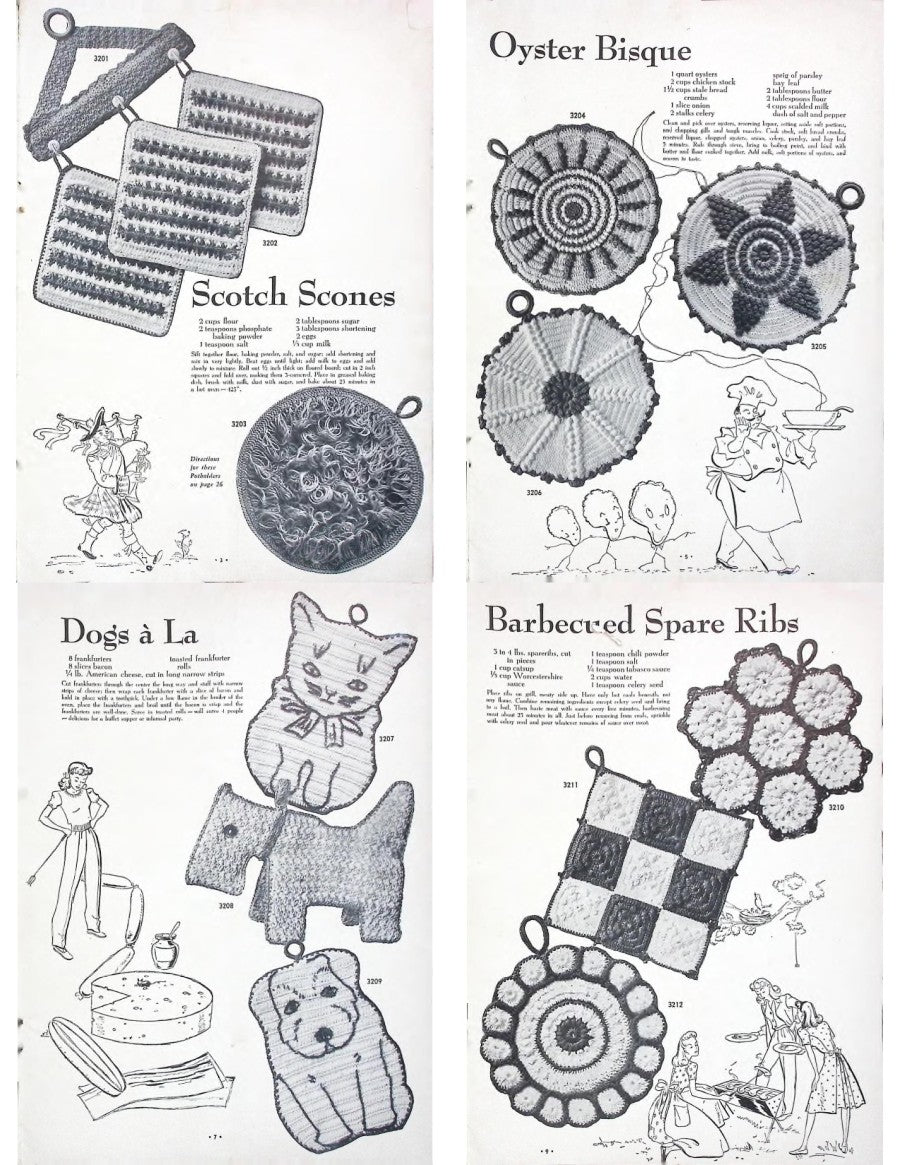 Star Pot Holders — American Thread Book No. 32, 1944