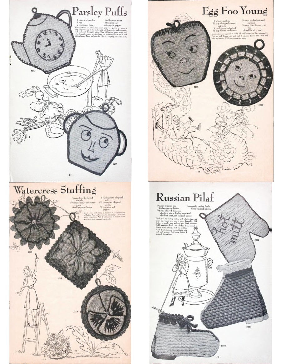 Star Pot Holders — American Thread Book No. 32, 1944