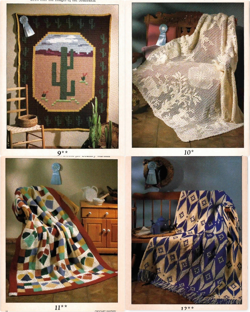 Crochet Fantasy Afghans – 1990’s Best Afghans! 25 Winning Designs You Can Make, January 1990 (Vol. 9 No. 1 / Issue 56)