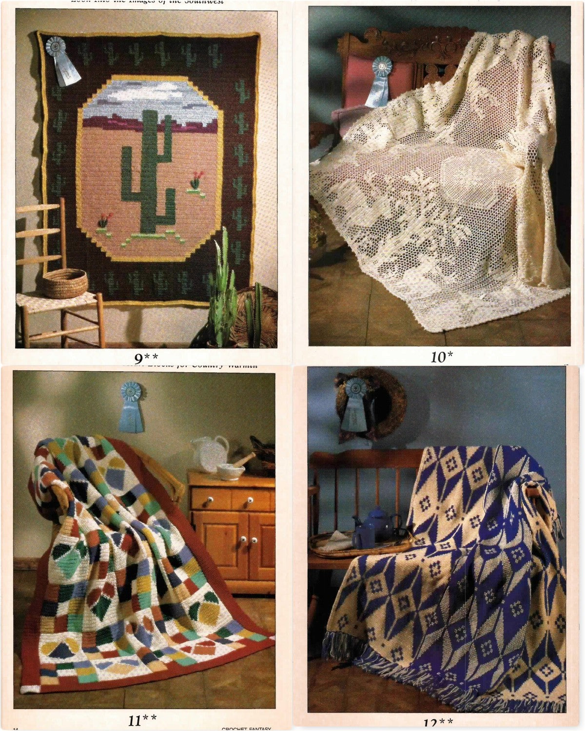 Crochet Fantasy Afghans – 1990’s Best Afghans! 25 Winning Designs You Can Make, January 1990 (Vol. 9 No. 1 / Issue 56)
