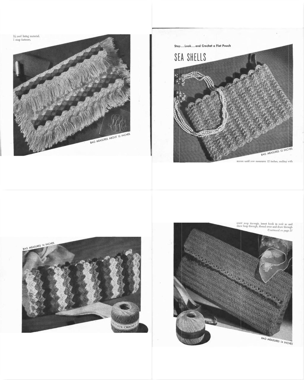 Smart Bags – Crochet Your Own Hats–Bags, Book No. 209, 1944