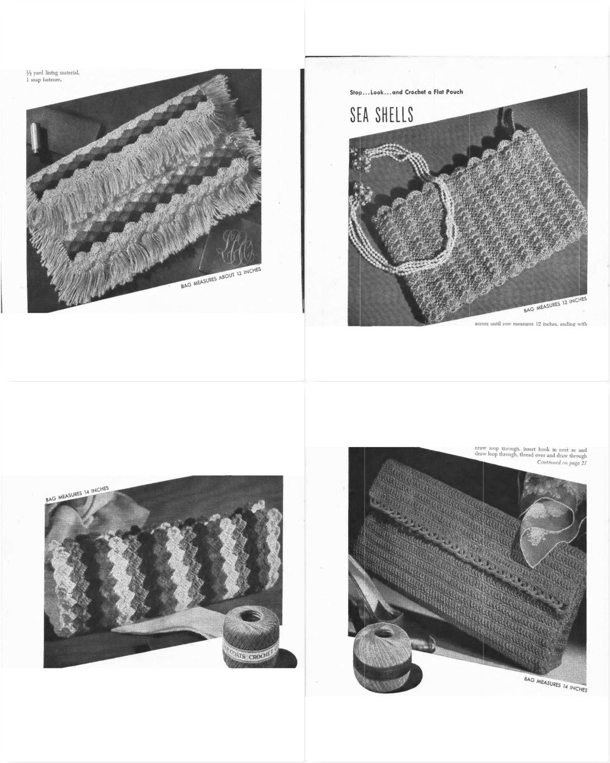 Smart Bags – Crochet Your Own Hats–Bags, Book No. 209, 1944