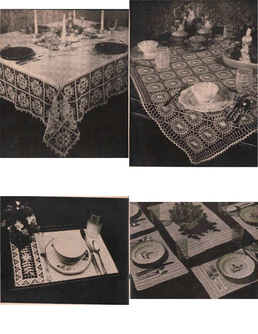 Easy to Crochet Table Cloths, Luncheon Sets, Runners — Lily Book No. 400, c. 1940