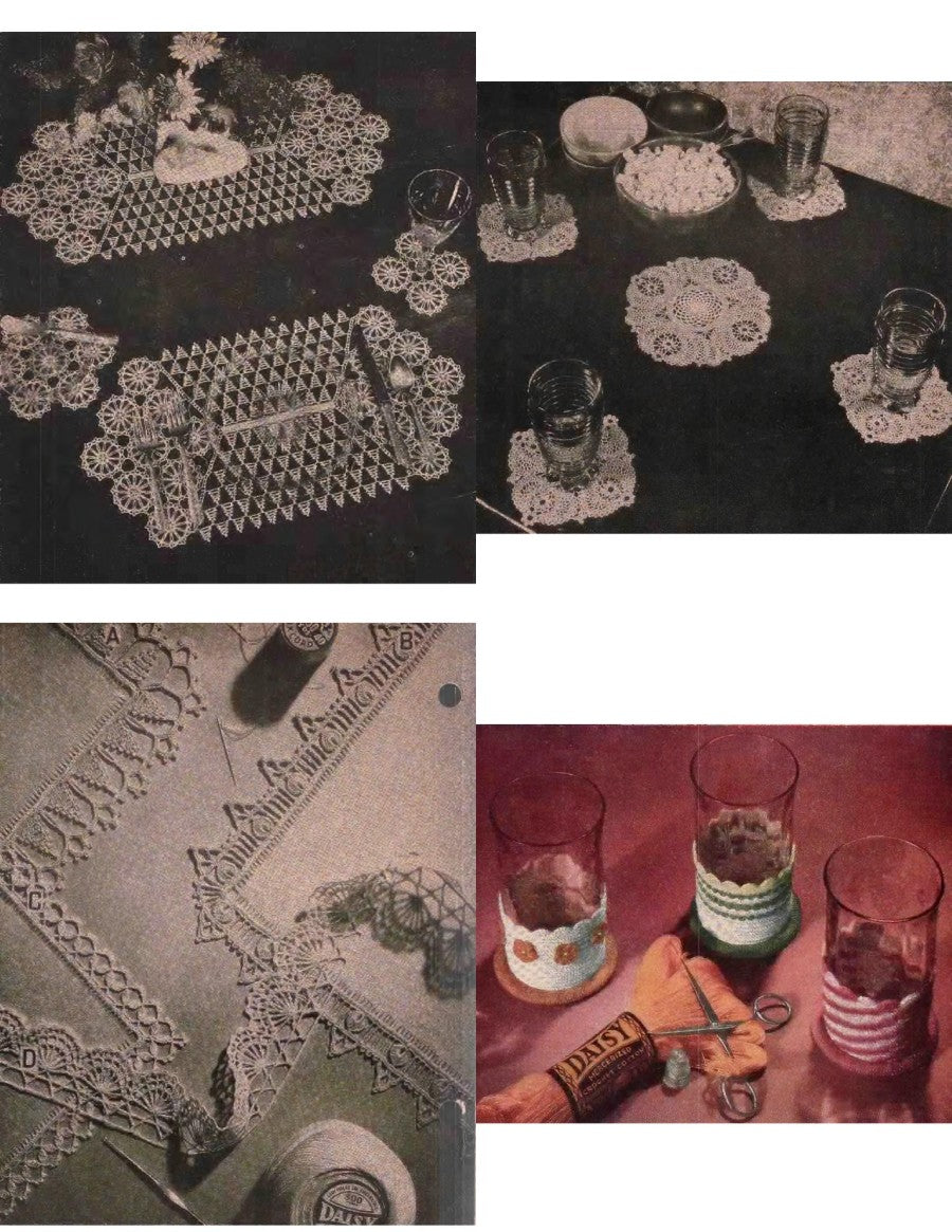 Easy to Crochet Table Cloths, Luncheon Sets, Runners — Lily Book No. 400, c. 1940