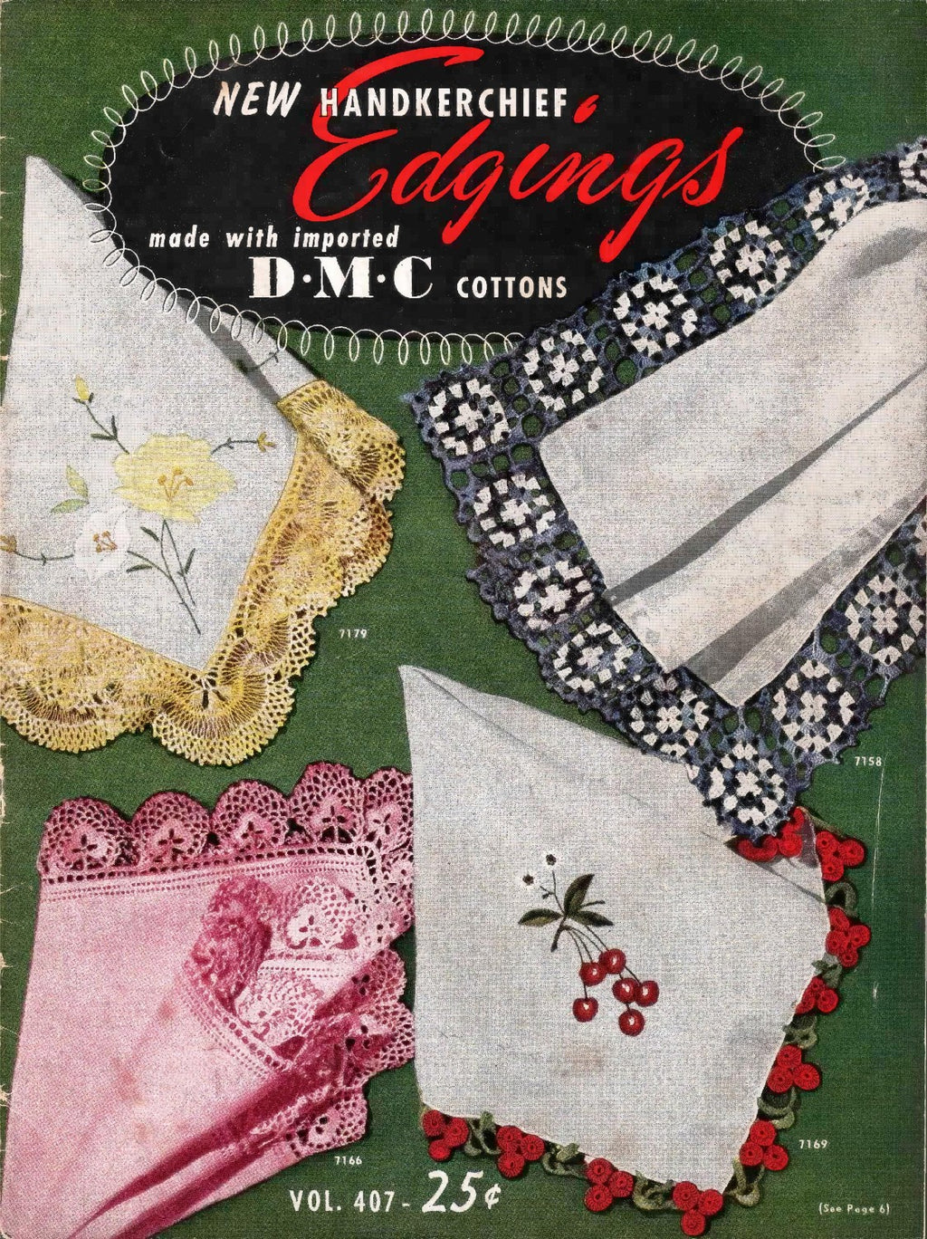 D.M.C. New Handkerchief Edgings, Vol. 407, 1954