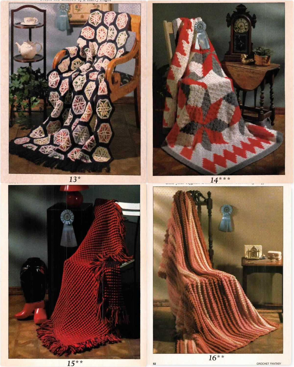 Crochet Fantasy Afghans – 1990’s Best Afghans! 25 Winning Designs You Can Make, January 1990 (Vol. 9 No. 1 / Issue 56)