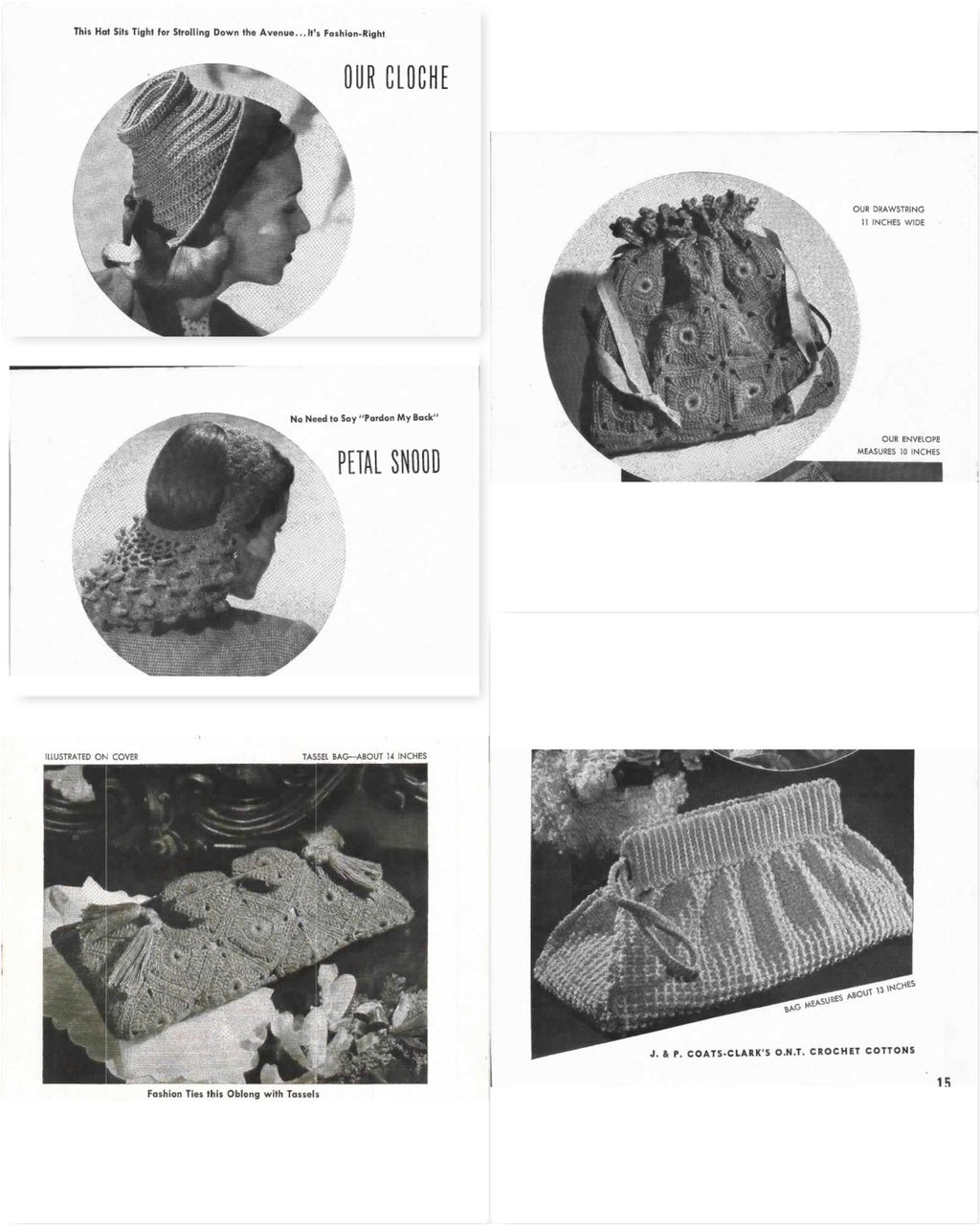 Smart Bags – Crochet Your Own Hats–Bags, Book No. 209, 1944