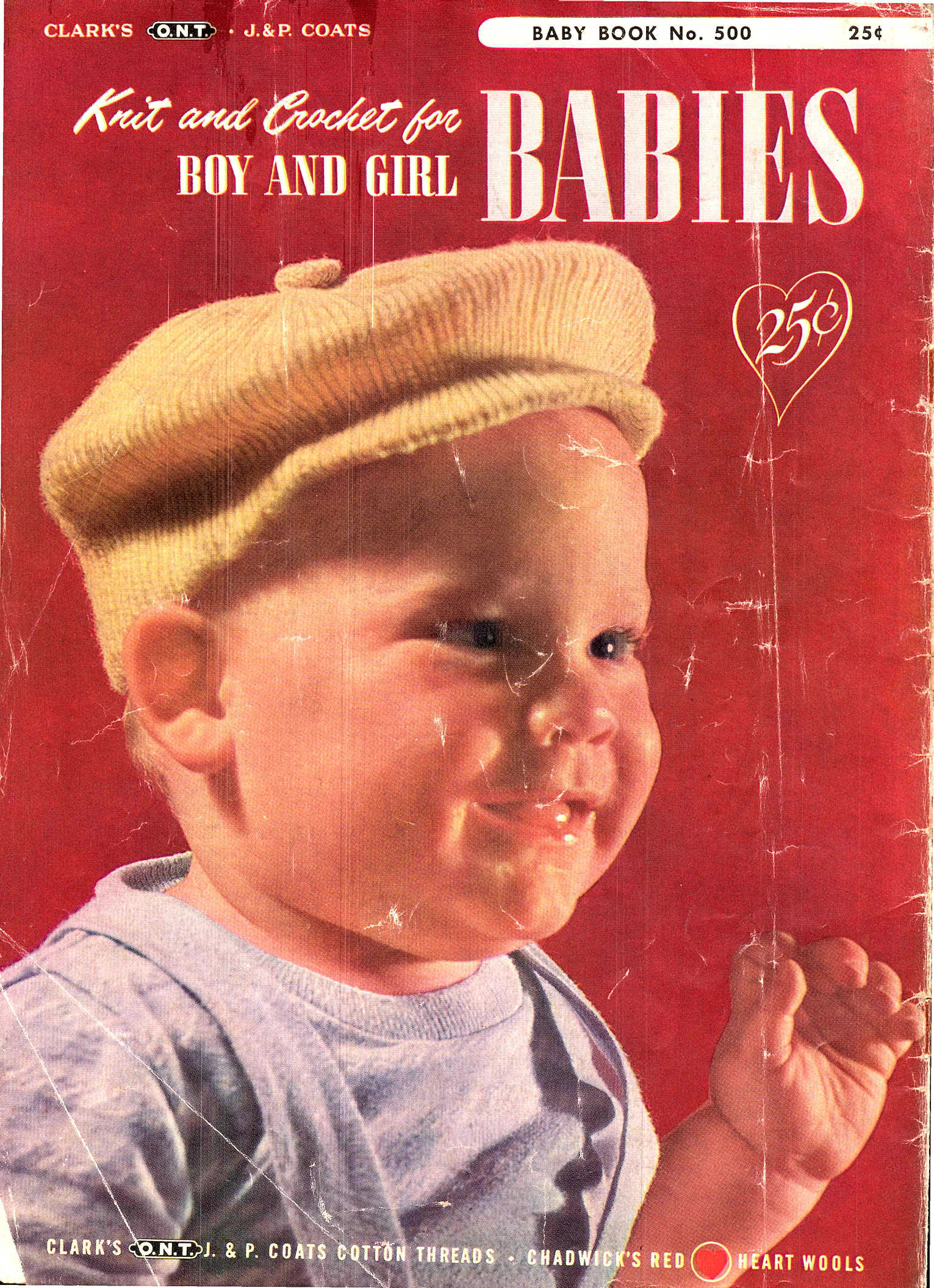 Coats & Clark Baby Book No. 500 – Knit & Crochet for Girl and Boy Babies (1950)