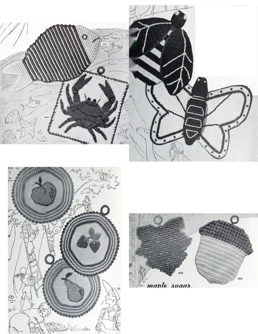 Star Potholders — American Thread Star Book No. 55, 1947