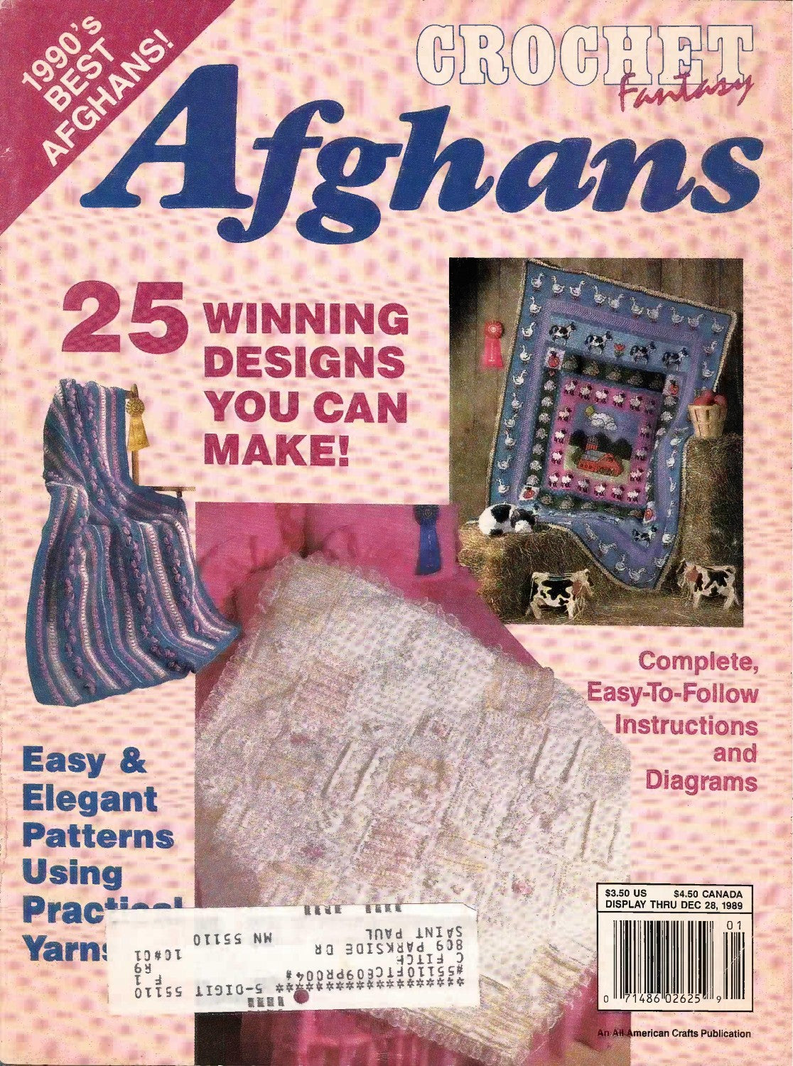 Crochet Fantasy Afghans – 1990’s Best Afghans! 25 Winning Designs You Can Make, January 1990 (Vol. 9 No. 1 / Issue 56)