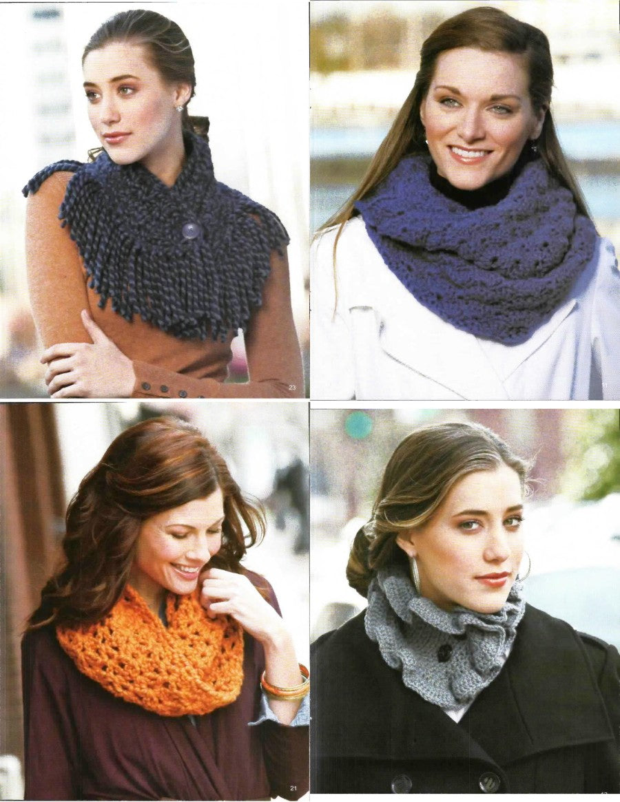 Crochet Cowls — Leisure Arts Leaflet 5837, 2012