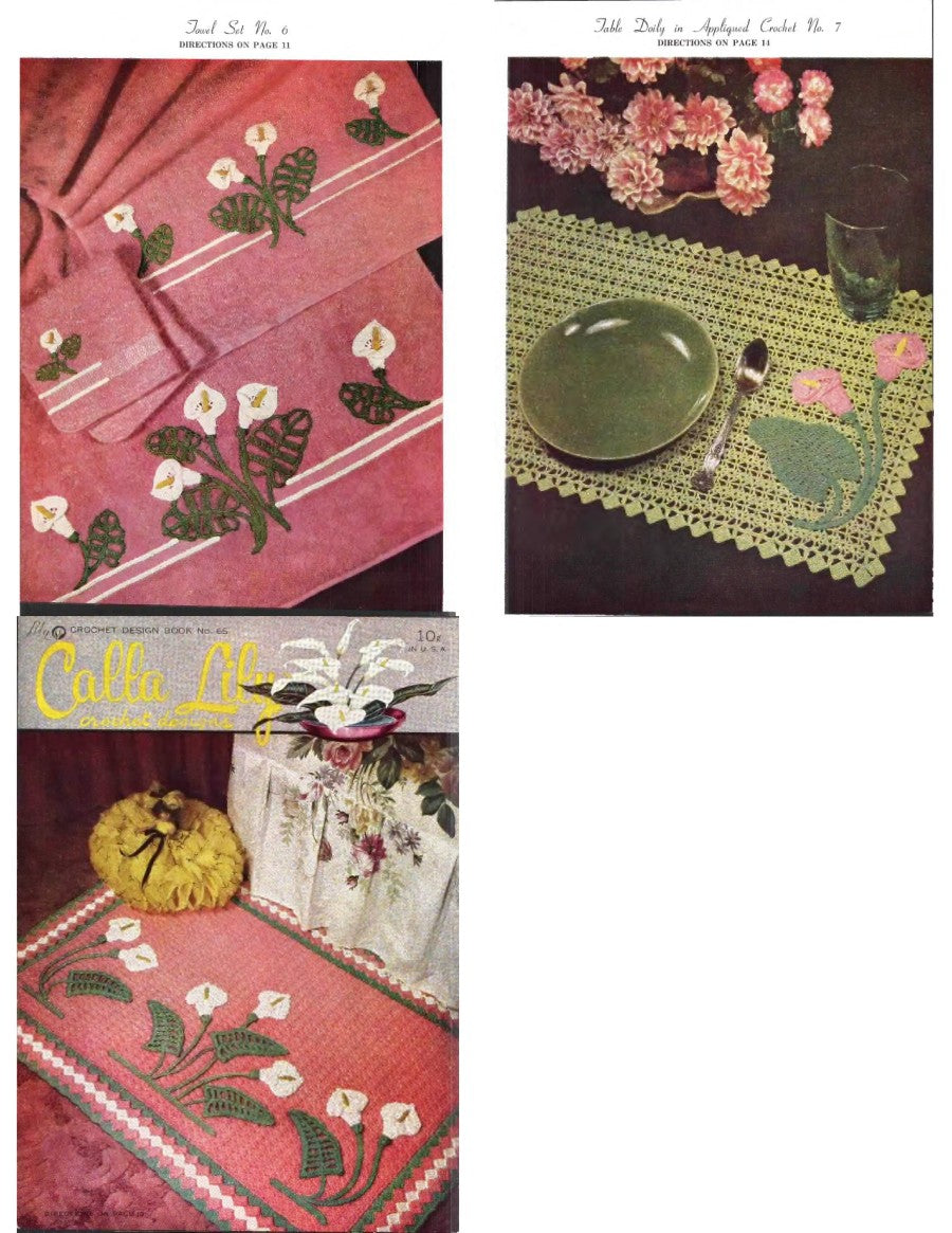 Calla Lily Crochet Designs — Lily Crochet Design Book No. 65, 1952