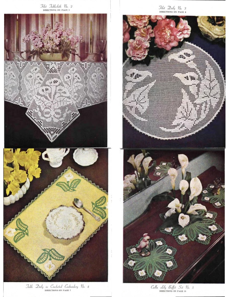 Calla Lily Crochet Designs — Lily Crochet Design Book No. 65, 1952