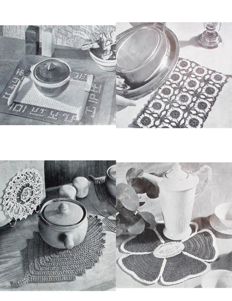 Hot Plate Mats — American Thread Star Book No. 70, 1950