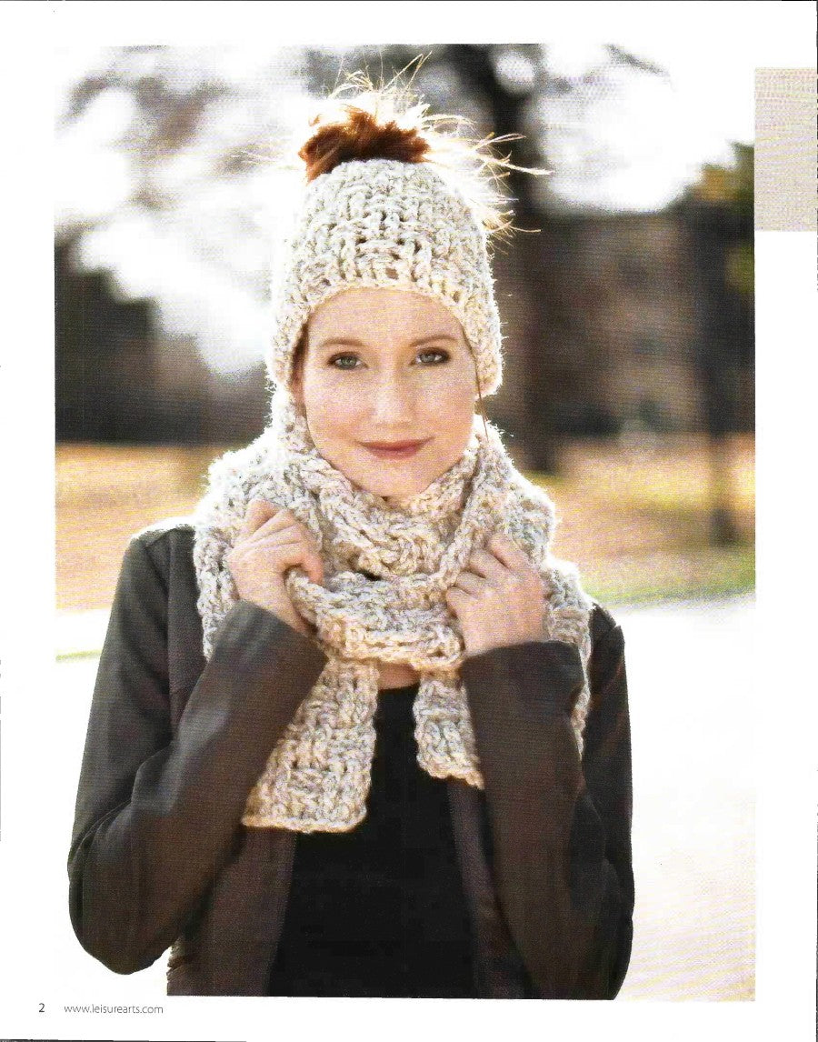Textured Hats, Scarves & Cowls — Leisure Arts Leaflet 7100, 2017