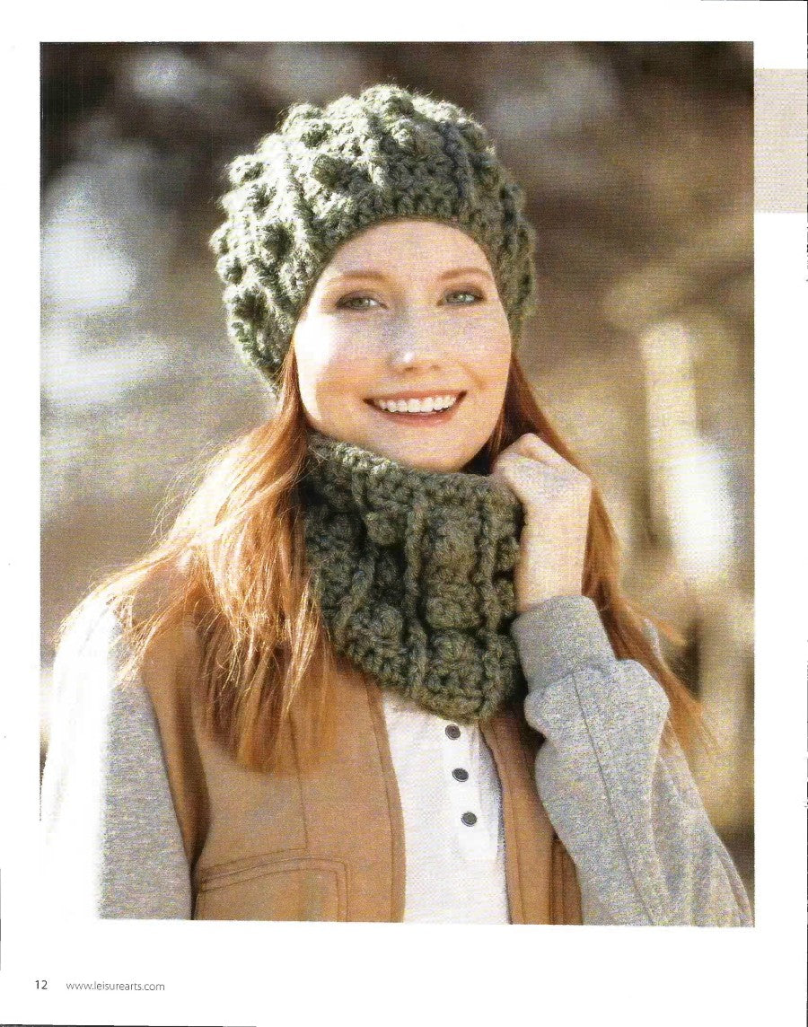 Textured Hats, Scarves & Cowls — Leisure Arts Leaflet 7100, 2017