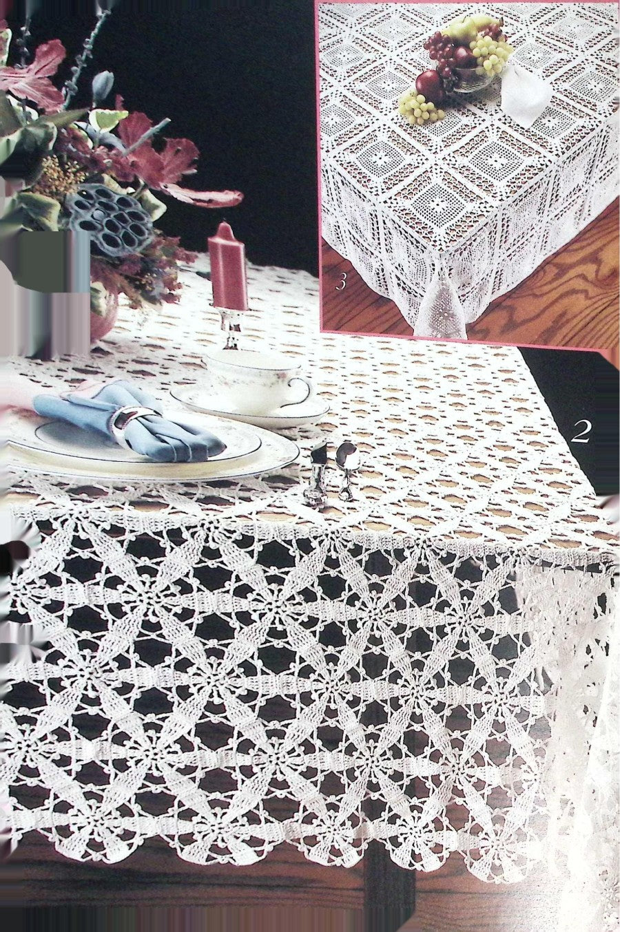 Motif Tablecloths to Crochet — Leisure Arts Leaflet 804, 1989