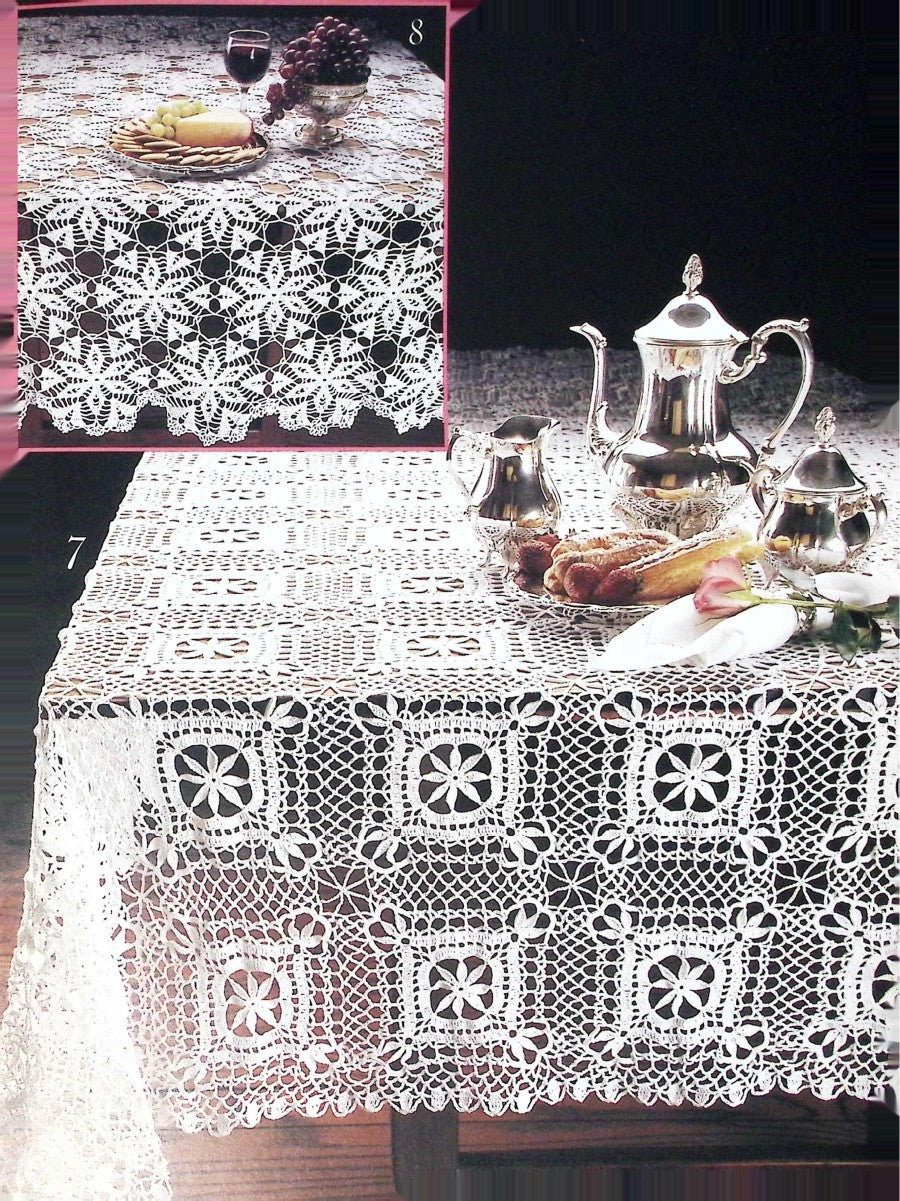 Motif Tablecloths to Crochet — Leisure Arts Leaflet 804, 1989