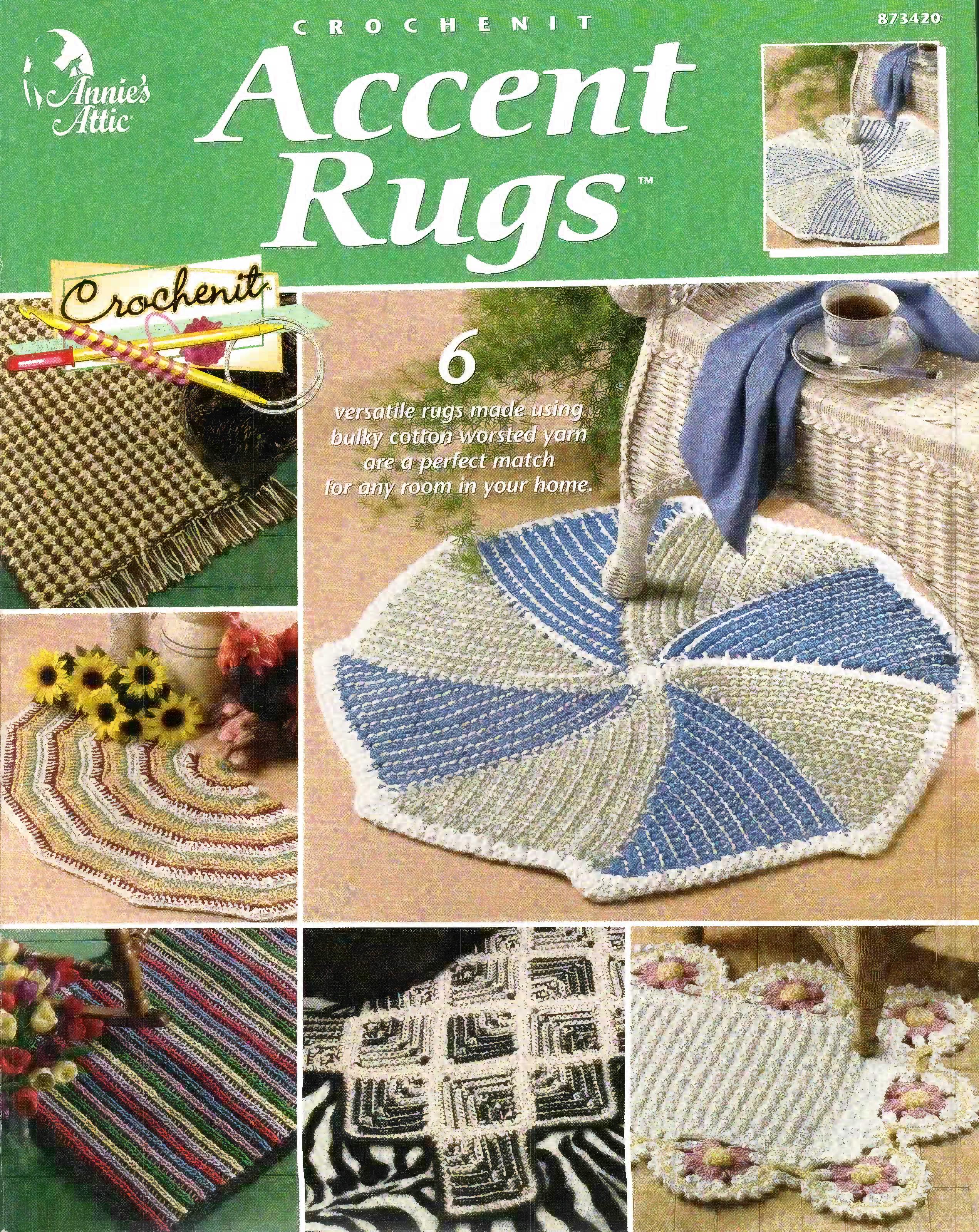 Crochenit Accent Rugs, Annie’s Attic 873420, circa 2001