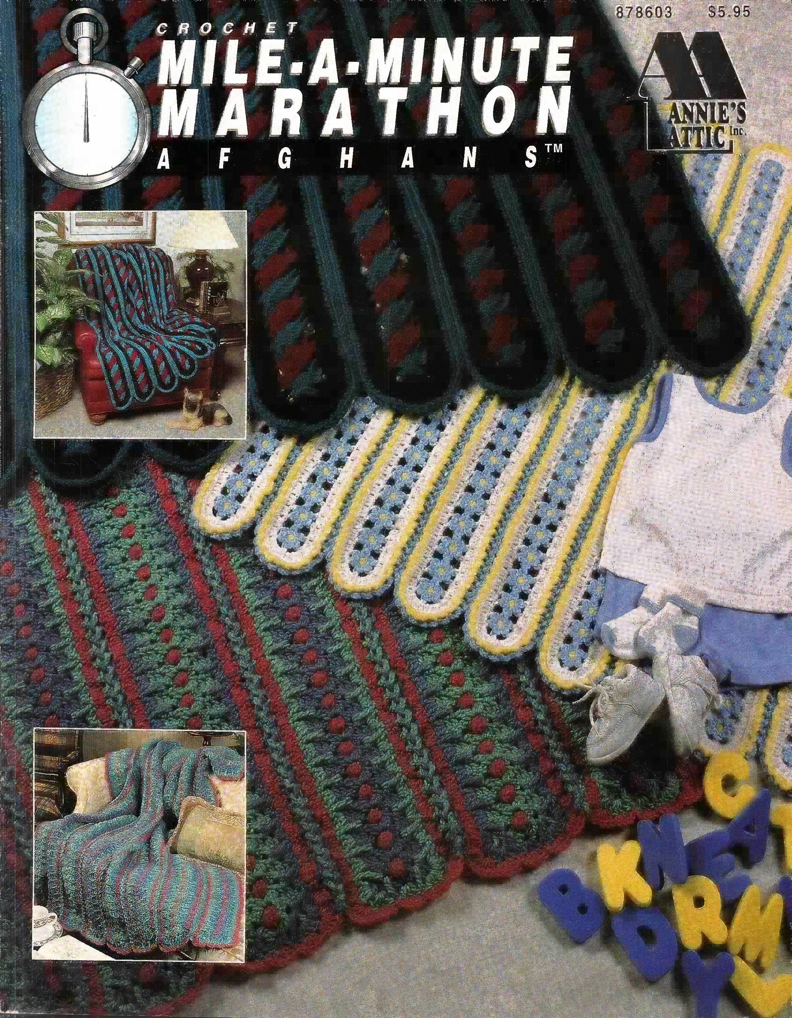 Annie’s Mile-A-Minute Collection: Super Simple Crochet Slippers (1991) & Marathon Afghans (1995)