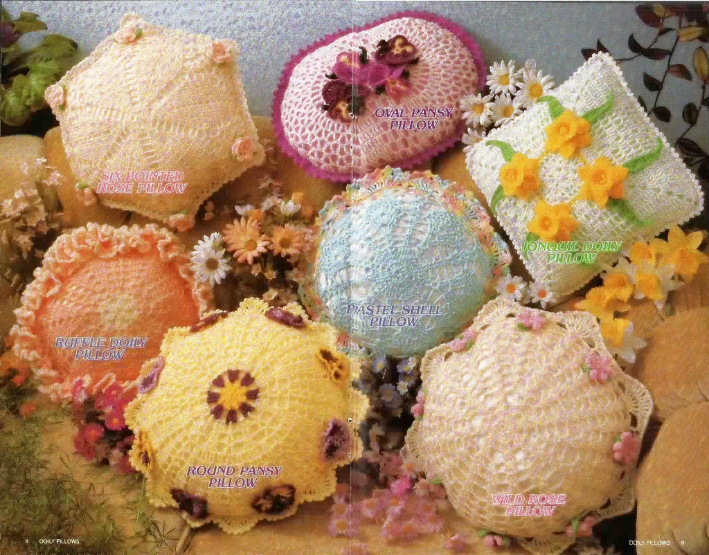 Super Doily Pillows, Annie’s Attic 87P40, circa 1994