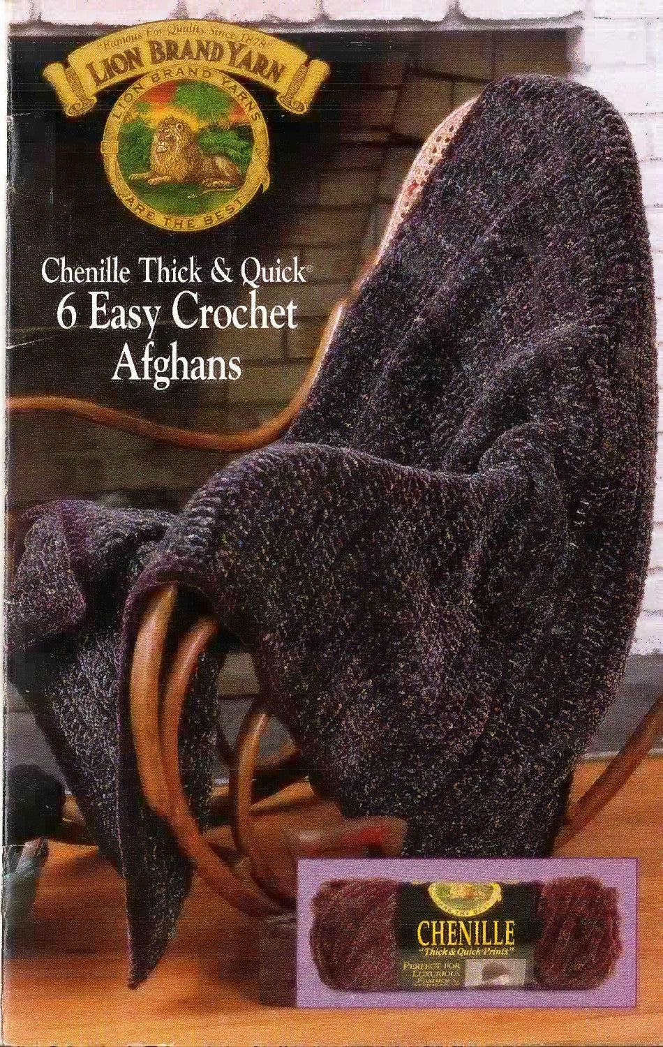 Lion Brand Yarn Chenille Thick & Quick® – 6 Easy Crochet Afghans (circa late 1990s–early 2000s)