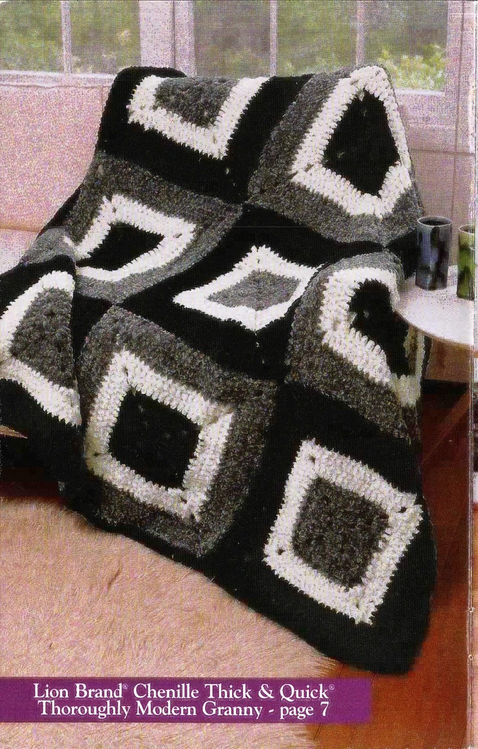 Lion Brand Yarn Chenille Thick & Quick® – 6 Easy Crochet Afghans (circa late 1990s–early 2000s)