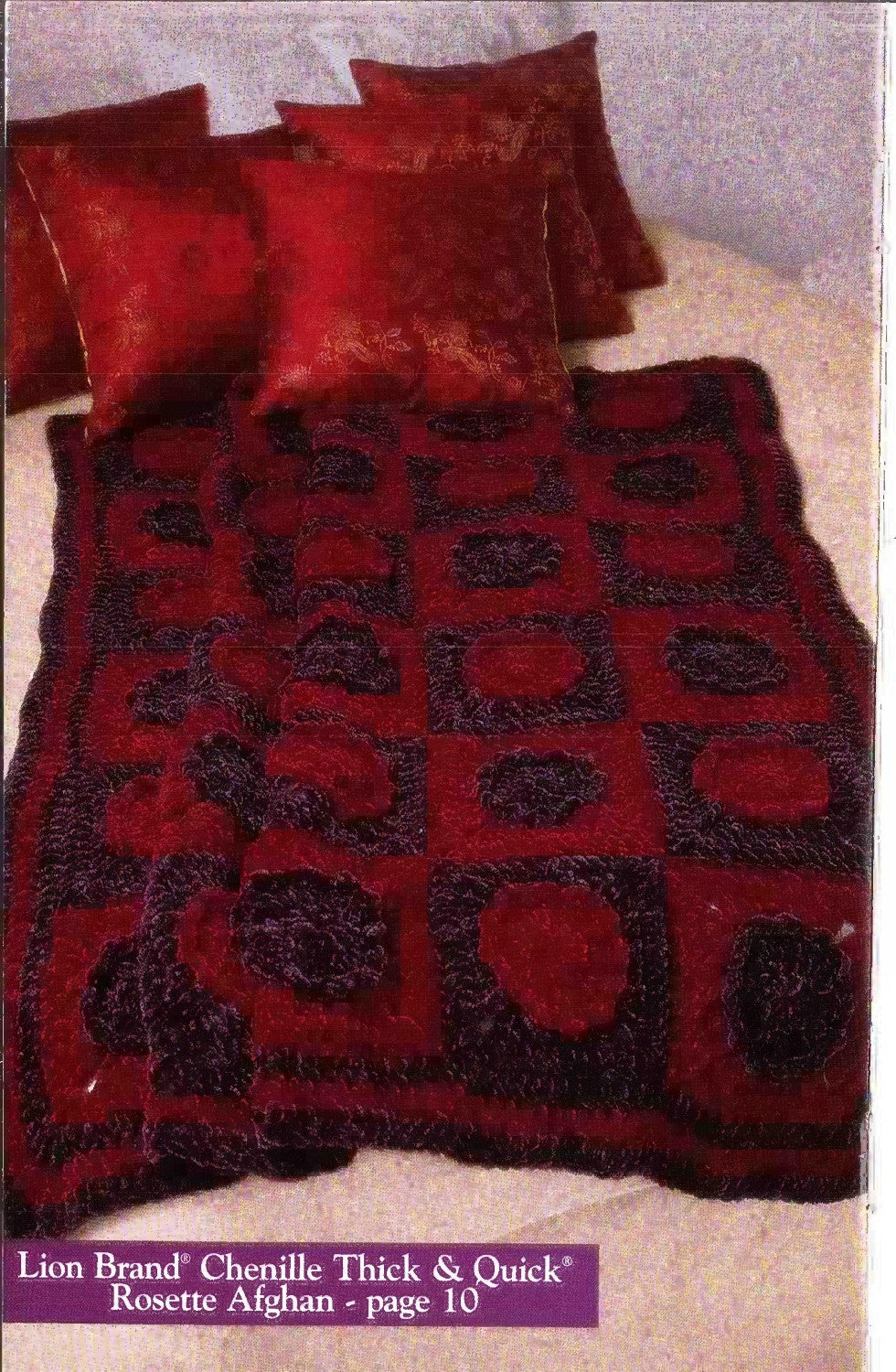 Lion Brand Yarn Chenille Thick & Quick® – 6 Easy Crochet Afghans (circa late 1990s–early 2000s)