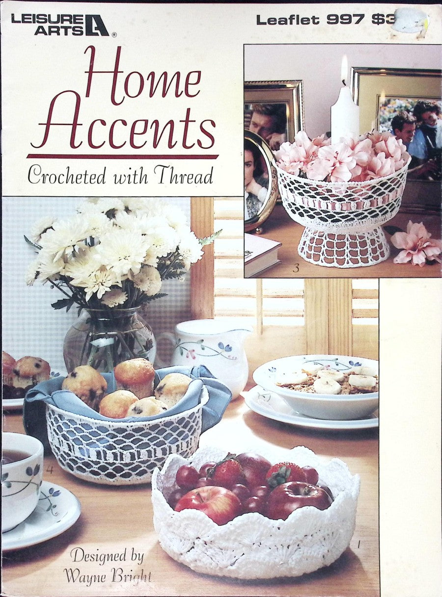 Home Accents Crocheted with Thread — Leisure Arts Leaflet 997, 1990